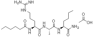N2-(1-Oxohexyl)-L-arginyl-L-alanyl-L-Norleucinamide monoacetate molecular structure (CAS 860627-90-3)