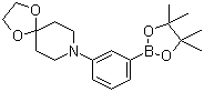 structure of CAS# 862261-25-4, 3-(1,4-Dioxa-8-azaspiro[4.5]decan-8-yl)phenylboronic acid pinacol ester;8-[3-(4,4,5,5-Tetramethyl-1,3,2-dioxaborolan-2-yl)phenyl]-1,4-dioxa-8-azaspiro[4.5]decane