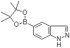 结构式 CAS# 862723-42-0, 1H-吲唑-5-硼酸频哪醇酯; 5-(4,4,5,5-四甲基-1,3,2-二氧杂戊硼烷-2-基)-1H-吲唑