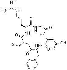 结构式 CAS# 862772-11-0, 环(L-精氨酰甘氨酰-L-alpha-天冬氨酰-D-苯丙氨酰-L-半胱氨酰)