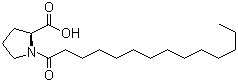N-十四碳酰基-L-脯氨酸分子结构 (CAS 86282-96-4)