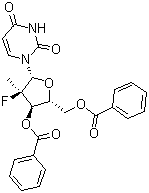 结构式 CAS# 863329-65-1, (2'R)-2'-脱氧-2'-氟-2'-甲基尿苷 3',5'-二苯甲酸酯