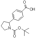 结构式 CAS# 863769-40-8, 2-(4-羧基苯基)-1-吡咯烷羧酸叔丁酯
