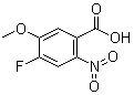 结构式 CAS# 864293-50-5, 4-氟-5-甲氧基-2-硝基苯甲酸