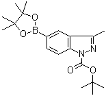 结构式 CAS# 864770-82-1, 1-N-叔丁氧羰基-3-甲基吲唑-5-硼酸频那醇酯