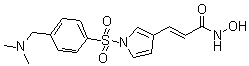 structure of CAS# 864814-88-0, Resminostat;(E)-3-[1-[[4-[(Dimethylamino)methyl]benzene]sulfonyl]-1H-pyrrol-3-yl]-N-hydroxyacrylamide; 4SC 201