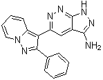 结构式 CAS# 865362-74-9, 5-(2-苯基吡唑并[1,5-a]吡啶-3-基)-1H-吡唑并[3,4-c]哒嗪-3-胺