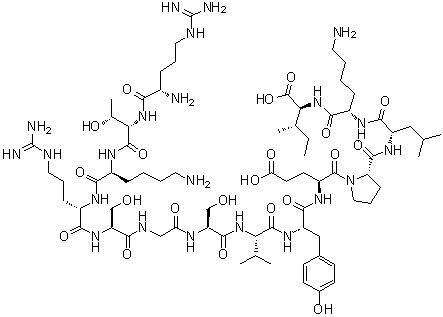 structure of CAS# 86555-35-3, Malantide;L-Arginyl-L-threonyl-L-lysyl-L-arginyl-L-serylglycyl-L-seryl-L-valyl-L-tyrosyl-L-alpha-glutamyl-L-prolyl-L-leucyl-L-lysyl-L-isoleucine