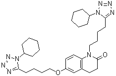 6-[4-(1-Cyclohexyl-1H-tetrazol-5-yl)butoxy]-1-[4-(1-cyclohexyl-1H-tetrazol-5-yl)butyl]-3,4-dihydro-2(1H)-quinolinone molecular structure (CAS 865792-18-3)