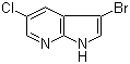 structure of CAS# 866546-09-0, 3-Bromo-5-chloro-1H-pyrrolo[2,3-b]pyridine