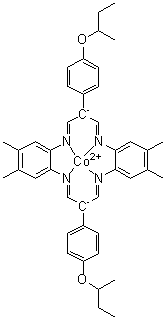 (SP-4-1)-[7,16-Dihydro-2,3,11,12-tetramethyl-7,16-bis[4-(1-methylpropoxy)phenyl]dibenzo[b,i][1,4,8,11]tetraazacyclotetradecinato]cobalt molecular structure (CAS 86757-38-2)