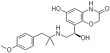 结构式 CAS# 868049-49-4, 6-羟基-8-[(1R)-1-羟基-2-[[2-(4-甲氧基苯基)-1,1-二甲基乙基]氨基]乙基]-2H-1,4-苯并恶嗪-3(4H)-酮