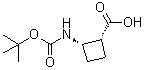 (1R,2S)-2-[[(1,1-Dimethylethoxy)carbonyl]amino]cyclobutanecarboxylic acid molecular structure (CAS 868364-63-0)
