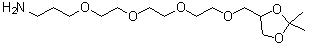 1-(2,2-Dimethyl-1,3-dioxolan-4-yl)-2,5,8,11-tetraoxatetradecan-14-amine molecular structure (CAS 869308-42-9)