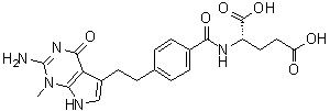 N-[4-[2-(2-Amino-4,7-dihydro-1-methyl-4-oxo-1H-pyrrolo[2,3-d]pyrimidin-5-yl)ethyl]benzoyl]-L-glutamic acid molecular structure (CAS 869791-42-4)
