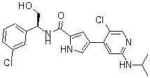4-[5-Chloro-2-[(1-methylethyl)amino]-4-pyridinyl]-N-[(1S)-1-(3-chlorophenyl)-2-hydroxyethyl]-1H-pyrrole-2-carboxamide molecular structure (CAS 869886-67-9)