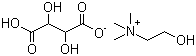 structure of CAS# 87-67-2, Choline bitartrate;2-(Hydroxyethyl)trimethylammonium bitartrate