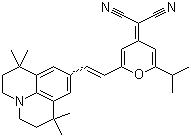 2-[2-(1-Methylethyl)-6-[2-(2,3,6,7-tetrahydro-1,1,7,7-tetramethyl-1H,5H-benzo[ij]quinolizin-9-yl)ethenyl]-4H-pyran-4-ylidene]propanedinitrile molecular structure (CAS 870075-87-9)