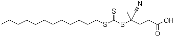 structure of CAS# 870196-80-8, 4-Cyano-4-[[(dodecylthio)thioxomethyl]thio]pentanoic acid;4-Cyano-4-[(dodecylsulfanylthiocarbonyl)sulfanyl]pentanoic acid