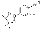 structure of CAS# 870238-67-8, 4-Cyano-3-fluorophenylboronic acid pinacol ester;2-(4-Cyano-3-fluorophenyl)-4,4,5,5-tetramethyl-1,3,2-dioxaborolane