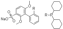 structure of CAS# 870245-75-3, Sodium 2-(dicyclohexylphosphino)-2',6'-dimethoxybiphenyl-3'-sulfonate
