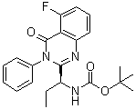 [(1S)-1-(5-Fluoro-3,4-dihydro-4-oxo-3-phenyl-2-quinazolinyl)propyl]carbamic acid 1,1-dimethylethyl ester molecular structure (CAS 870281-85-9)