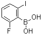 structure of CAS# 870777-22-3, 2-Fluoro-6-iodophenylboronic acid;B-(2-Fluoro-6-iodophenyl)boronic acid