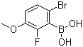 结构式 CAS# 871126-17-9, 6-溴-2-氟-3-甲氧基苯硼酸