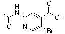 2-(Acetylamino)-5-bromo-4-pyridinecarboxylic acid molecular structure (CAS 871269-03-3)