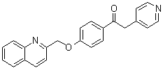 结构式 CAS# 871507-15-2, 2-(吡啶-4-基)-1-[4-(喹啉-2-基甲氧基)苯基]乙酮