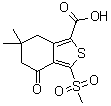 3-Methylsulfonyl-6,6-dimethyl-4-oxo-4,5,6,7-tetrahydrobenzo[c]thiophene-1-carboxylic acid molecular structure (CAS 873189-09-4)
