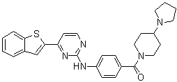 1-[4-[(4-苯并[b]噻吩-2-基-2-嘧啶基)氨基]苯甲酰基]-4-(1-吡咯烷基)哌啶分子结构 (CAS 873225-46-8)