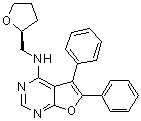 5,6-Diphenyl-N-[[(2S)-tetrahydro-2-furanyl]methyl]furo[2,3-d]pyrimidin-4-amine molecular structure (CAS 873305-35-2)