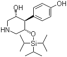 (3R,4R,5S)-4-(4-Hydroxyphenyl)-5-[[tris(1-methylethyl)silyl]oxy]-3-piperidinol  molecular structure (CAS 873945-31-4)