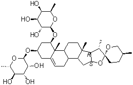 structure of CAS# 87425-34-1, Liriopeside B;(1beta,3beta,25S)-3-[(6-Deoxy-alpha-L-mannopyranosyl)oxy]spirost-5-en-1-yl 6-deoxy-beta-D-galactopyranoside; Nolinospiroside F