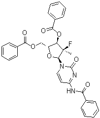 N-[1-[(2R)-3,5-Di-O-benzoyl-2-deoxy-2-fluoro-2-methyl-alpha-D-erythro-pentofuranosyl]-1,2-dihydro-2-oxo-4-pyrimidinyl]benzamide molecular structure (CAS 874638-94-5)