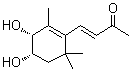structure of CAS# 875666-39-0, (3E)-4-[(3R,4S)-3,4-Dihydroxy-2,6,6-trimethyl-1-cyclohexen-1-yl]-3-buten-2-one