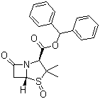 structure of CAS# 87579-78-0, (2S,5R)-3,3-Dimethyl-7-oxo-4-thia-1-azabicyclo[3.2.0]heptane-2-carboxylic acid diphenylmethyl ester 4-oxide