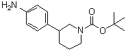 structure of CAS# 875798-79-1, tert-Butyl 3-(4-aminophenyl)piperidine-1-carboxylate