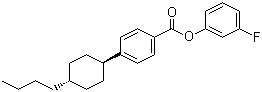 structure of CAS# 87592-62-9, 3-Fluorophenyl 4'-trans-butylcyclohexylbenzoate;trans-4-(4-Butylcyclohexyl)benzoic acid 3-fluorophenyl ester