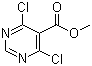 structure of CAS# 87600-71-3, Methyl 4,6-dichloropyrimidine-5-carboxylate