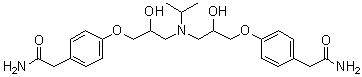 structure of CAS# 87619-83-8, 4,4'-[[(1-Methylethyl)imino]bis[(2-hydroxy-3,1-propanediyl)oxy]]bisbenzeneacetamide
