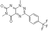 structure of CAS# 878419-78-4, Walrycin B;1,6-Dimethyl-3-[4-(trifluoromethyl)phenyl]pyrimido[5,4-e]-1,2,4-triazine-5,7(1H,6H)-dione