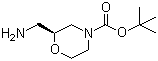 结构式 CAS# 879403-42-6, (S)-2-(氨基甲基)吗啉-4-羧酸叔丁酯