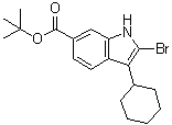 tert-Butyl 2-bromo-3-cyclohexyl-1H-indole-6-carboxylate molecular structure (CAS 879498-90-5)