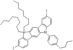5-(4-Butylphenyl)-5,11-dihydro-2,9-diiodo-11,11-dioctylindeno[1,2-b]carbazole molecular structure (CAS 879689-97-1)