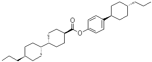 (trans,trans)-4'-Propyl-[1,1'-bicyclohexyl]-4-carboxylic acid 4-(trans-4-propylcyclohexyl)phenyl ester molecular structure (CAS 88038-92-0)