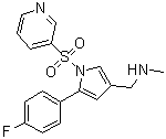 结构式 CAS# 881733-36-4, 5-(4-氟苯基)-N-甲基-1-(3-吡啶基磺酰基)-1H-吡咯-3-甲胺
