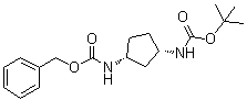 结构式 CAS# 881891-89-0, rel-[(1R,3S)-3-[[叔丁氧羰基]氨基]环戊基]氨基甲酸苄酯