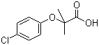 结构式 CAS# 882-09-7, 4-氯苯氧异丁酸; 对氯苯氧异丁酸; 2-(4-氯苯氧基)-2-甲基丙酸